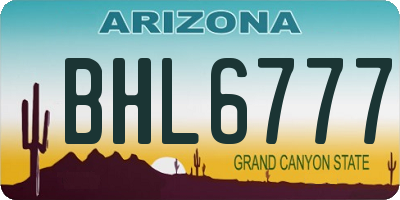 AZ license plate BHL6777