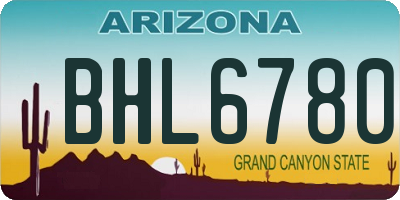 AZ license plate BHL6780