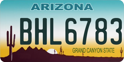 AZ license plate BHL6783