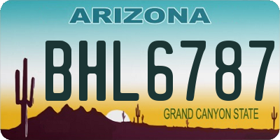 AZ license plate BHL6787