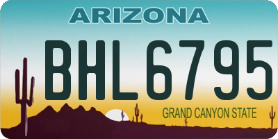 AZ license plate BHL6795