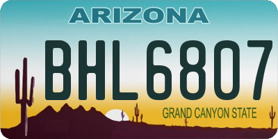 AZ license plate BHL6807