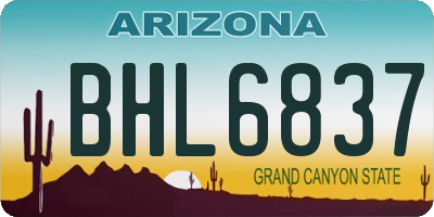 AZ license plate BHL6837