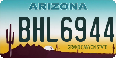 AZ license plate BHL6944