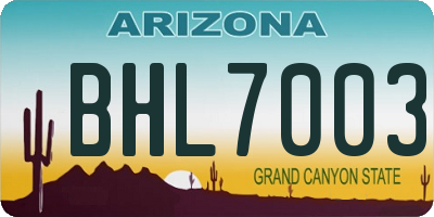 AZ license plate BHL7003