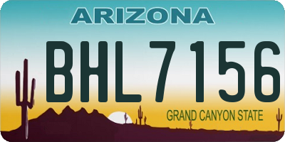 AZ license plate BHL7156