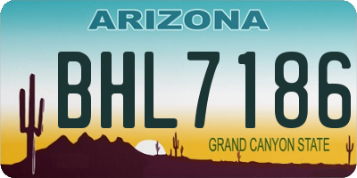 AZ license plate BHL7186