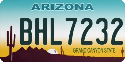 AZ license plate BHL7232