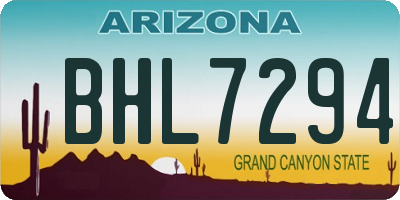 AZ license plate BHL7294