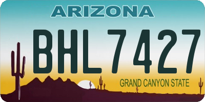 AZ license plate BHL7427