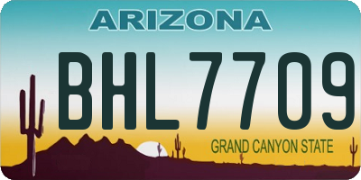 AZ license plate BHL7709