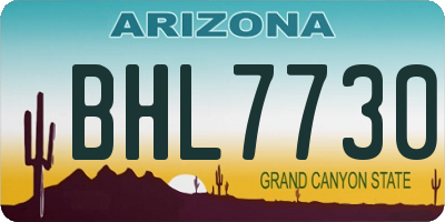 AZ license plate BHL7730