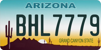 AZ license plate BHL7779