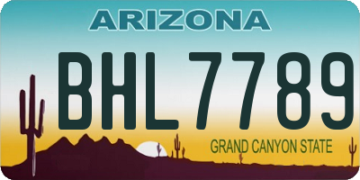 AZ license plate BHL7789