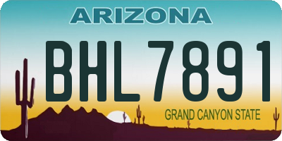AZ license plate BHL7891