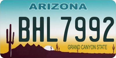 AZ license plate BHL7992