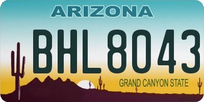 AZ license plate BHL8043