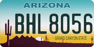 AZ license plate BHL8056