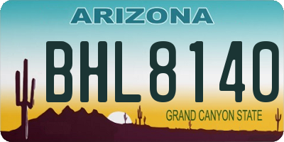 AZ license plate BHL8140
