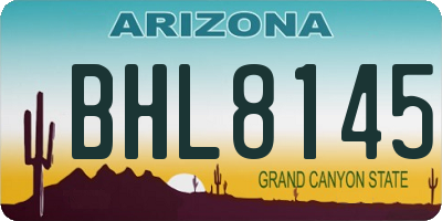 AZ license plate BHL8145