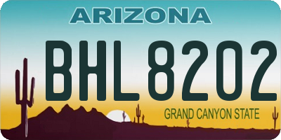 AZ license plate BHL8202