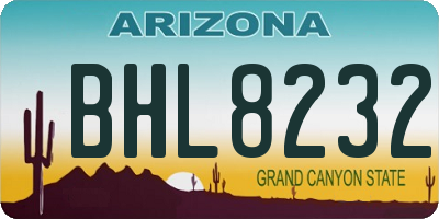 AZ license plate BHL8232