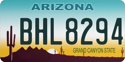 AZ license plate BHL8294