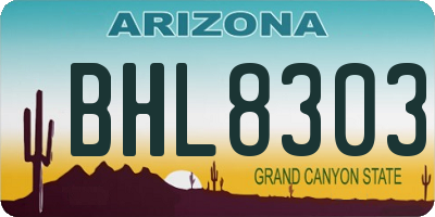 AZ license plate BHL8303