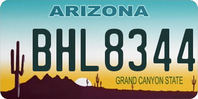 AZ license plate BHL8344