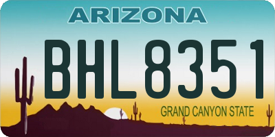 AZ license plate BHL8351