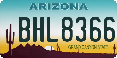 AZ license plate BHL8366
