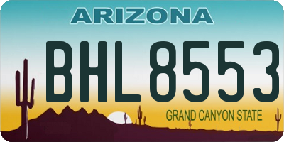 AZ license plate BHL8553