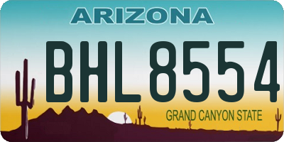 AZ license plate BHL8554