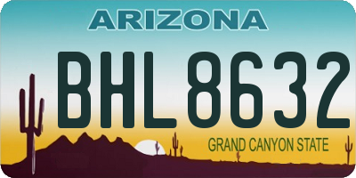 AZ license plate BHL8632