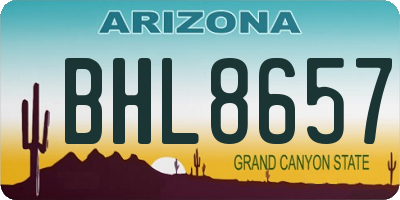 AZ license plate BHL8657