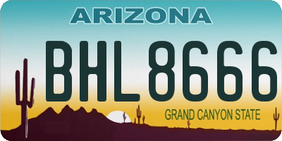 AZ license plate BHL8666