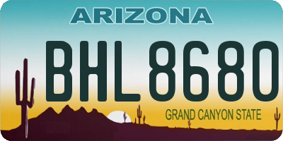 AZ license plate BHL8680