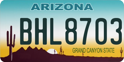AZ license plate BHL8703