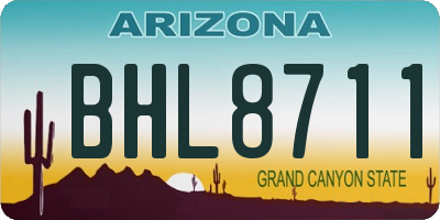 AZ license plate BHL8711