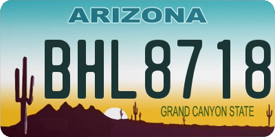 AZ license plate BHL8718