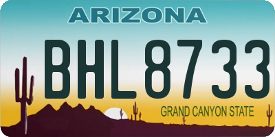 AZ license plate BHL8733