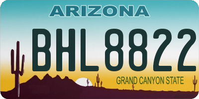 AZ license plate BHL8822