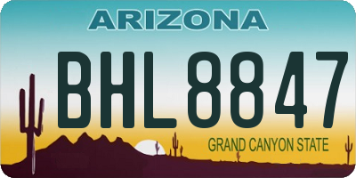 AZ license plate BHL8847