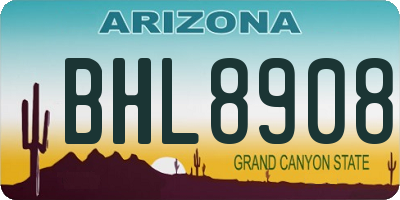 AZ license plate BHL8908