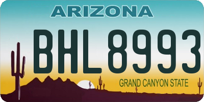 AZ license plate BHL8993