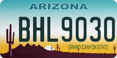 AZ license plate BHL9030