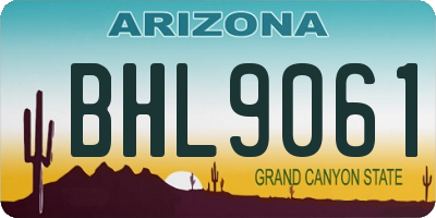 AZ license plate BHL9061