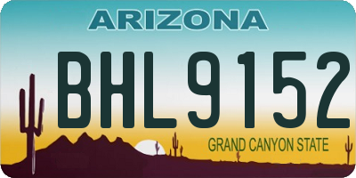 AZ license plate BHL9152