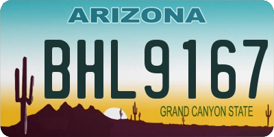 AZ license plate BHL9167