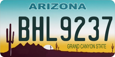 AZ license plate BHL9237